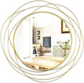 ironsmithn Round Decorative Mirror, Gold Metal Frame with Orbital Design, Modern Contemporary Style, Circle Mirrors for Bathroom Vanity, Living Room or Bedroom 26.8” x26.8” (Gold)