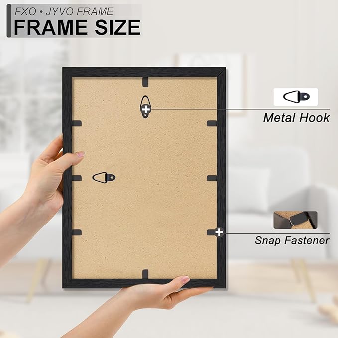 Engineered Wood 11x15 Picture Frame, Black Frame for 11 x 15 Inch Picture Poster Photo, Light Weight 11 by 15 Frame with Wood-grain for Wall - 1 Pack/Black/11 x15