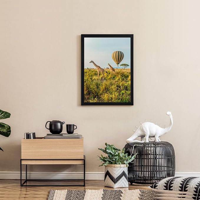 9 x 11 Picture Frame Set of 3, Poster Photo frame, Horizontal and Vertical Formats for Wall or Tabletop, 9 x 11 Black Wooden Frame with Shatter Resistant Plexiglass, best gift