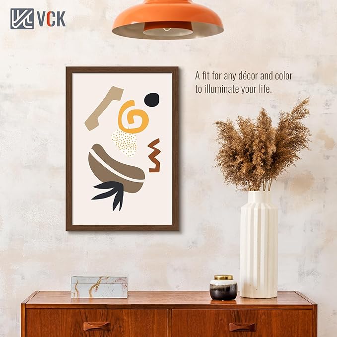 VCK 20x30 Poster Frame 5 Pack, Brown Wood Picture Frame with Exclusive Wood Grain, Wall Hanging
