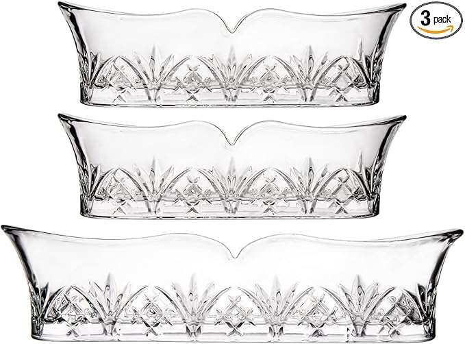 Godinger Fork, Spoon and Knive Glass Cutlery Caddy Organizer, Kitchenware & Storage, Set of 3