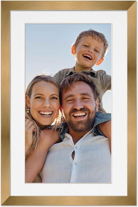 11.5x17 Frame with Mat - Bronze 14x19 Frame Wood Made to Display Print or Poster Measuring 11.5 x 17 Inches with White Photo Mat