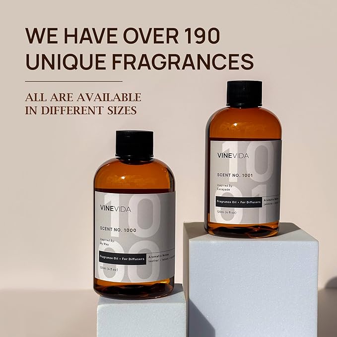 VINEVIDA [32 Fl Oz] Scent NO. 1003 Inspired by 24K Magic Fragrance Oil for Cold Air Diffusers, Aromatic Notes of Lemon Jasmine Musk, Essential Oils for Diffuser Oil Refill & Air Freshener Room Spray