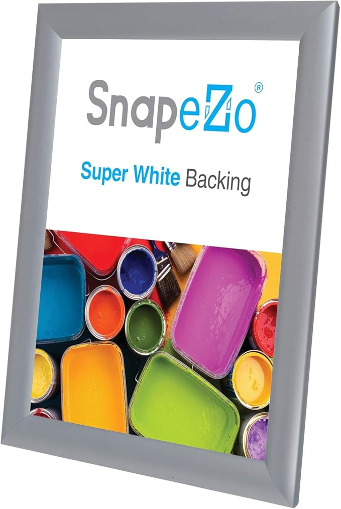 SnapeZo Certificate Frame 8.5x11 Inches, Silver 1 Inch Aluminum Profile, Front-Loading Snap Frame, Wall Mounting, Sleek Series