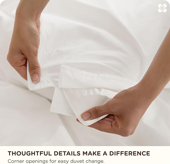Bedsure Cotton Duvet Cover Full - Luxury Slub Weave 100% Cotton Duvet Cover Set with a Linen Like Textured, Easy Change Durable Bedding Set 3 Pieces, Coconut White, 80" x 90"