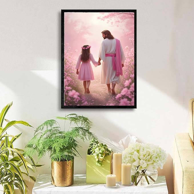 Christian Wall Art Print, Religious Scripture Biblical Decor, Faith-Based Inspirational Landscape with Cross, Digital Printed Canvas Poster for Church, Home Chapel, Prayer Room Decor