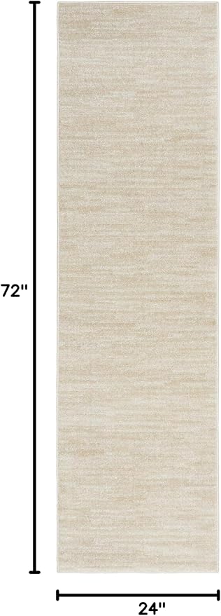 Nourison Home Essentials 2' x 6' Ivory Beige Outdoor Indoor/Outdoor Rug