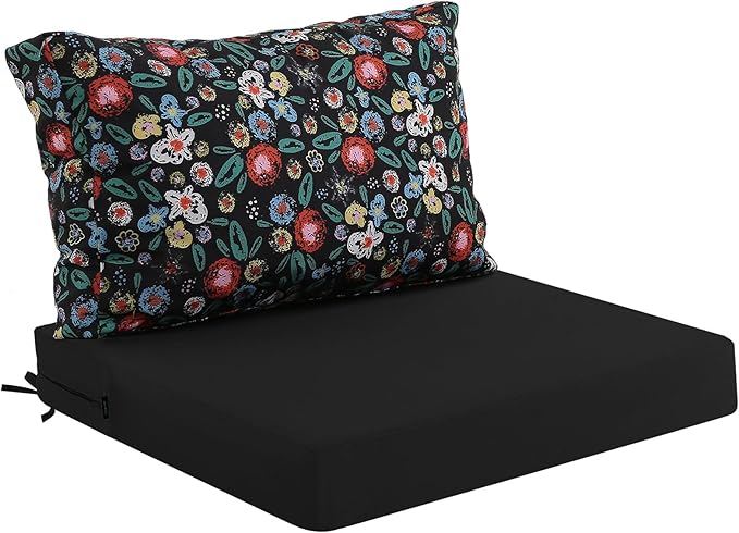 idee-home Outdoor Cushions for Patio Furniture, Outdoor Seat Cushion, Waterproof Hampton Bay Deep Seat Replacement Couch Chair Cushions for Garden Lawn Backyard Deck, 28.5 x 28.5 Floral Pattern