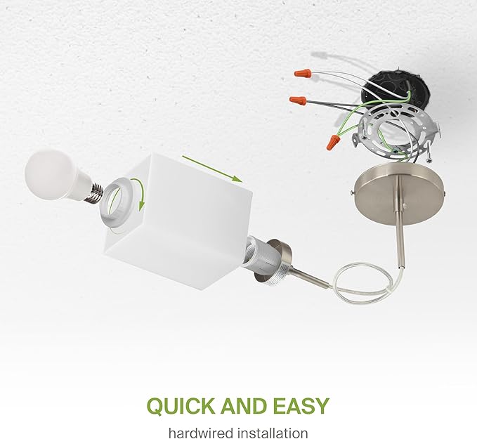 ASD Single Mini-Pendant Ceiling Light Fixture | 60W E26 Socket 120V | Dimmable, LED/CFL/Incandescent Bulbs Compatible, ETL Listed | Hanging Kitchen Island Lighting, Frosted Drop Lamp | Nickel, 12 Pack