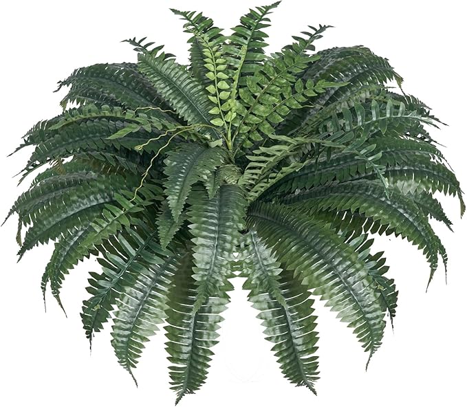 VEVOR Artificial Ferns 2 Pcs, 47 Inch Large Artificial Boston Ferns Plants, Faux Fern with 50 Branches, Artificial Plants Large for Outdoors/Indoor Home, Office,Garden (Flowerpot Unincluded)