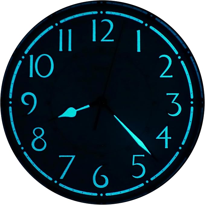 JUSTIME Traditional Schoolhouse Luminious Arabic Regulator Wall Clock, Chiming Wall Clocks with Pendulum & Westminster Chime Hourly, Schoolhouse Wall Decor Battery Operated (Dark Wood Grain)