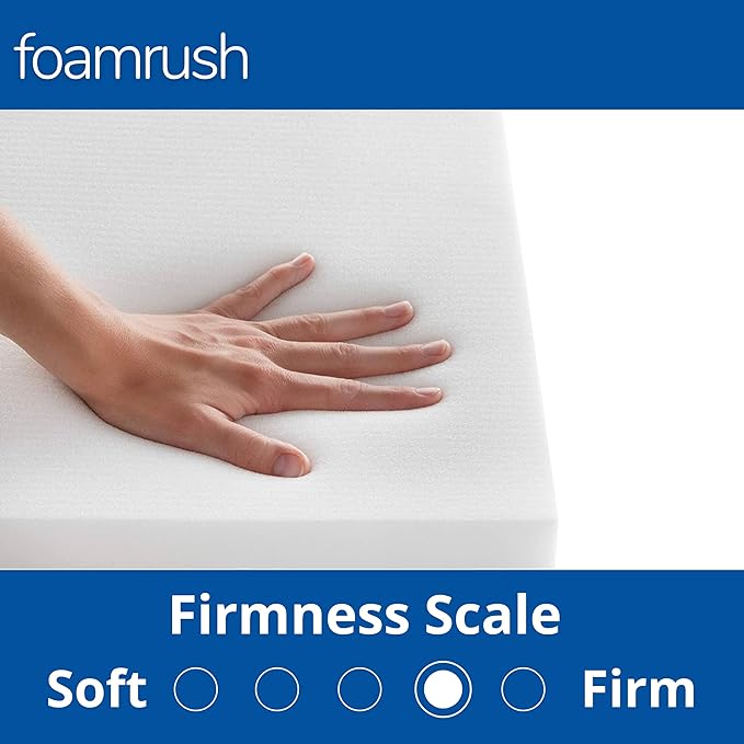 FoamRush 11" H x 26" W x 32" L Upholstery Foam High Density Firm Foam Soft Support (Chair Cushion Square Foam for Dining Chairs, Wheelchair Seat Cushion Replacement)
