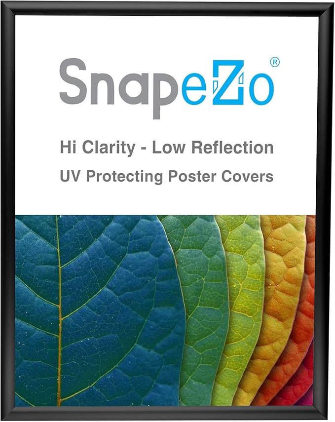 SnapeZo Poster Frame 20x26 Inches, Black 1 Inch Aluminum Profile, Front-Loading Snap Frame, Wall Mounting, Sleek Series