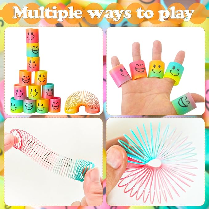 126 Pack Mini Spring Party Favors Toys Magic Fidget Stress Coil for Favor Carnival Prize Birthday Goodie Bag Stuffers for Kids Boys Girls