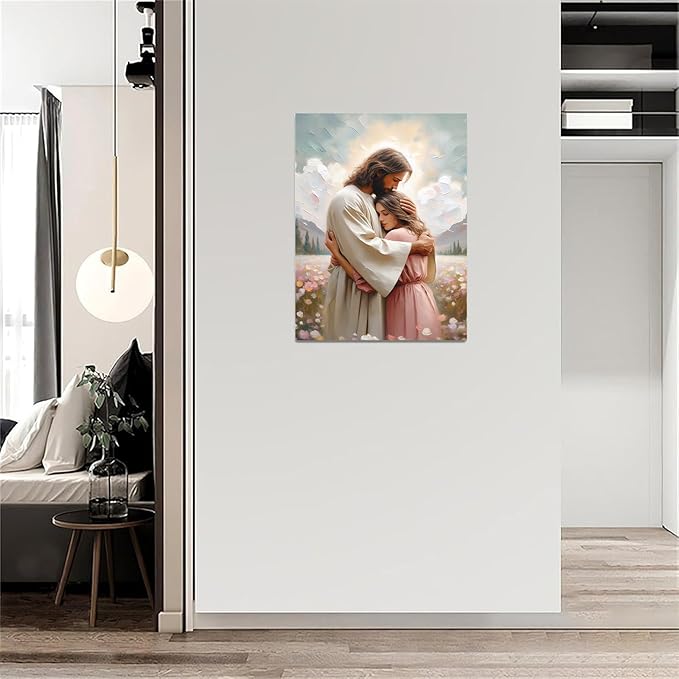 Christian Wall Art Print, Religious Scripture Biblical Decor, Faith-Based Inspirational Landscape with Cross, Digital Printed Canvas Poster for Church, Home Chapel, Prayer Room Decor