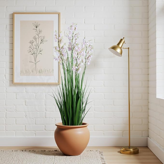 Green Onions Home Decor Fake Plants Lily of The Valley Snake Plant Home DéCor Accents Artificial Grass Room Decor Artificial Plants Indoor Artificial Grass 47" 2PCS（Pink）
