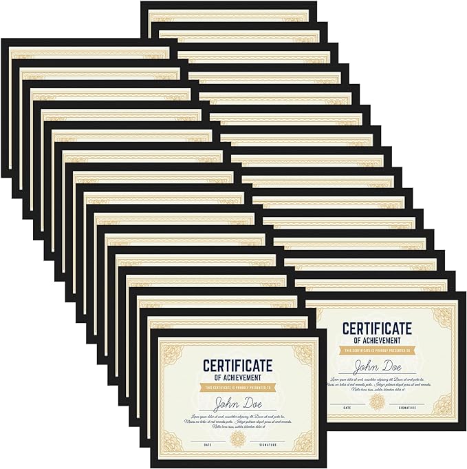 CRUGLA 30 Packs 8.5 x 11 Magnetic Picture Frame Bulk, 8.5 by 11 Certificate Frame Document Frames, Magnetic Picture Frames with Self Adhesive Backing for Refrigerator Glass Locker Cubicle