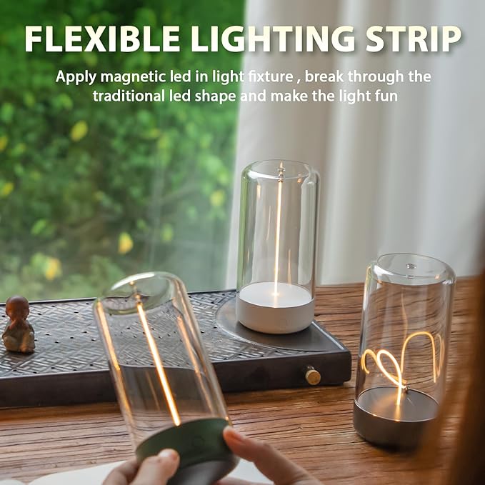 Mini Minimalist Table Lamp Cordless LED Desk Lamp Rechargeable Modern Night Lights Portable Nightstand Lamps Unique Ambient Light Mood Lighting for Bedroom, Beside, Nursery