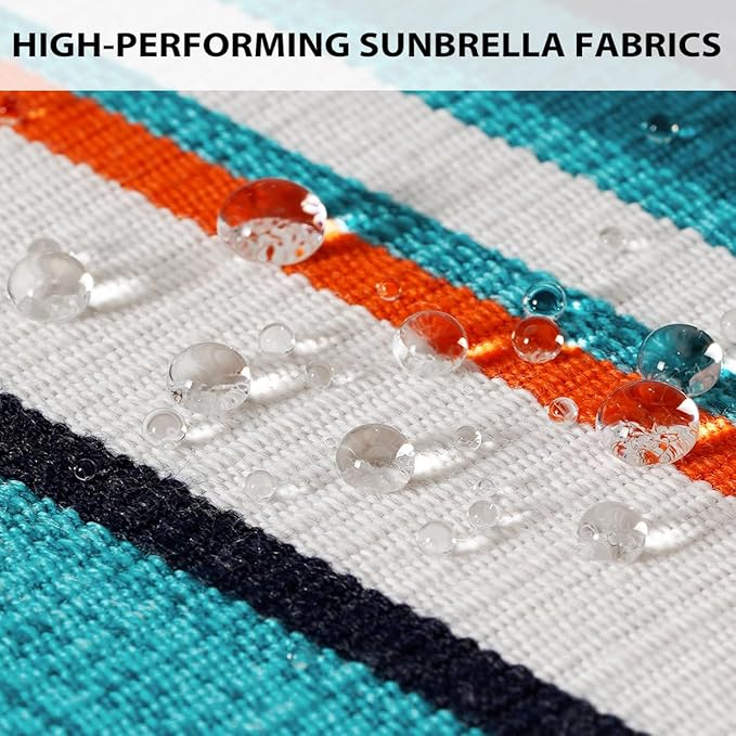 Sundale Outdoor Sunbrella Deep Seat Cushions, Patio Acrylic Sectional Sofa Couches Cushion and Pillow, Water-Resistant Furniture Replacement Cushions, 23 x 26 x 4 inches - Token Surfside