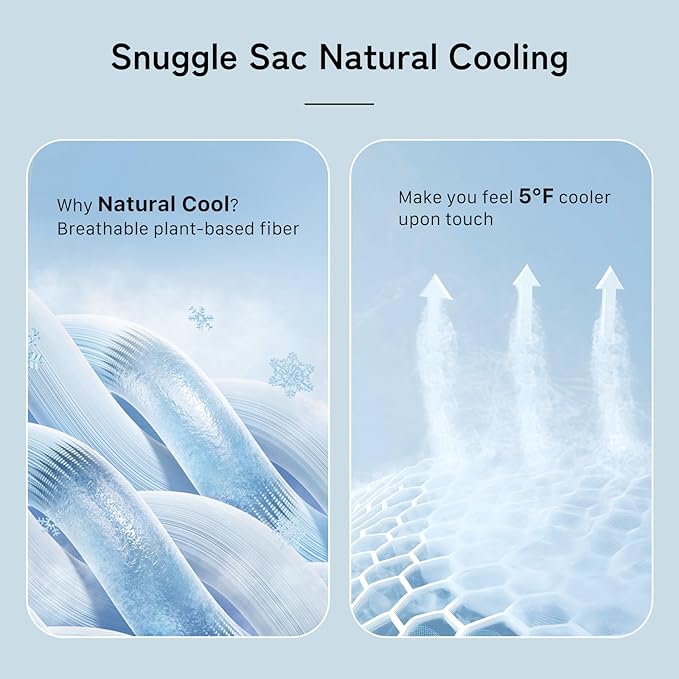 Snuggle Sac Queen Size Cooling Comforter, Breathable Cooling Blankets for Hot Sleepers and Night Sweats, Soft Lightweight Queen Size Cold Blankets, 90x90 Inches, Sage Green