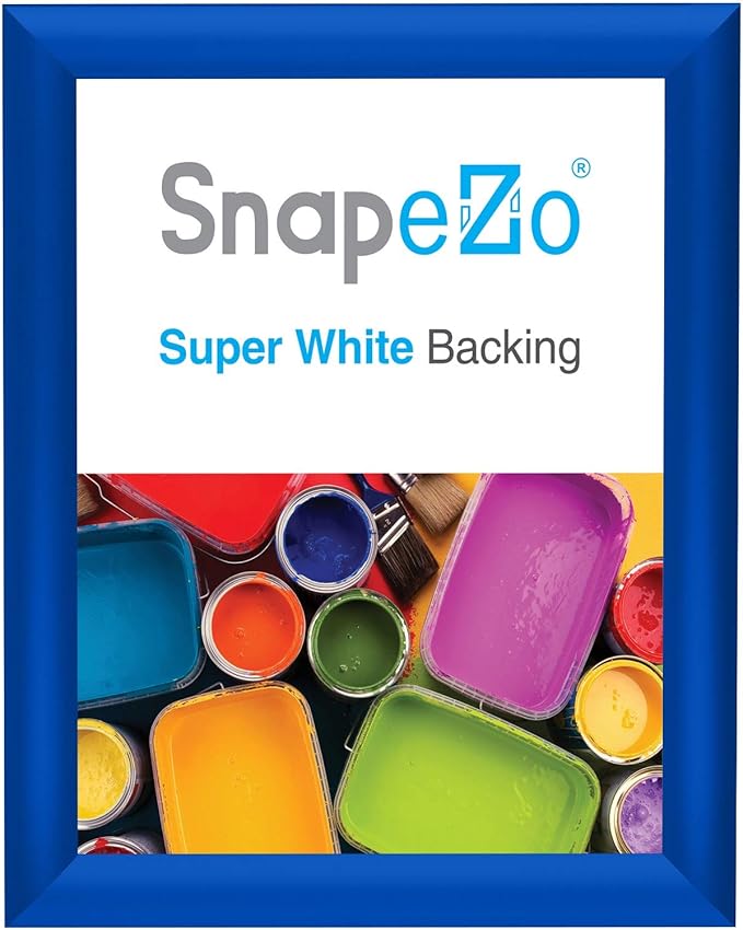 SnapeZo Photo Frame 8x10 Inches, Blue 1 Inch Aluminum Profile, Front-Loading Snap Frame, Wall Mounting, Sleek Series