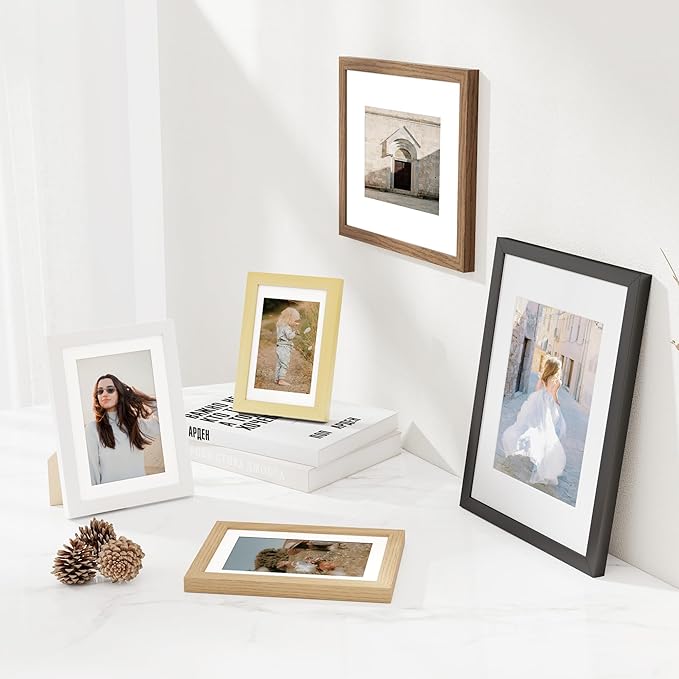 12x16 inch Picture Frame, 12x16 Photo Frames with 8.5x11 Removable Mat - High Definition Plexiglass - Vertical and Horizontal Display - Wall Hanging Frame - White, 3 Pack
