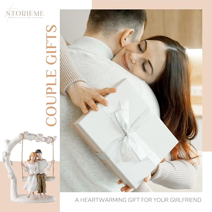 Wedding Gifts for Couple Anniversary - Romantic Couples Swing Figurine Sculpture - Unique Engagement Birthday Gift Ideas for Newlyweds Husband Wife Her Him