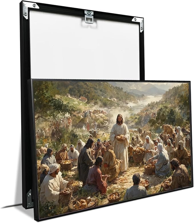 Christian Wall Art Print, Religious Scripture Biblical Decor, Faith-Based Inspirational Landscape with Cross, Digital Printed Canvas Poster for Church, Home Chapel, Prayer Room Decor