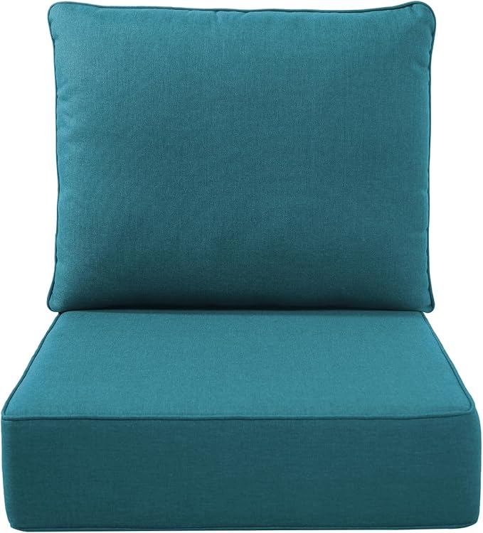 Luxury Outdoor Seat Cushion Set-22 x 22 x 6 Inch Outdoor Chair Cushions with Water Resistant & Removable Cover Outdoor Cushions for Patio Furniture Chair Sofa Couch-Beige