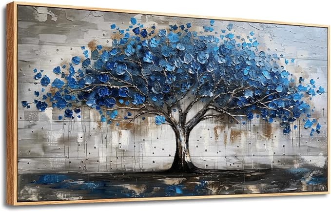 hyidecorart Canvas Wall Art For Office Abstract Wall Decoration For Living Room Bedroom Decor Tree Panoramic Landscape Wall Paintings Wood Framed Prints Textured Pictures Artwork Modern Hotel Decor