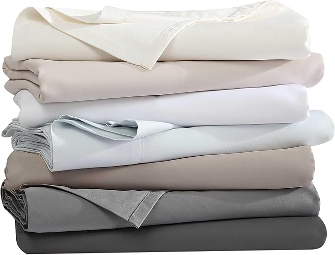 Vera Wang - Queen Sheet Set, Luxury Sateen Cotton Bedding, 800 Thread Count, Soft & Smooth Bedding Set (Charcoal, King)