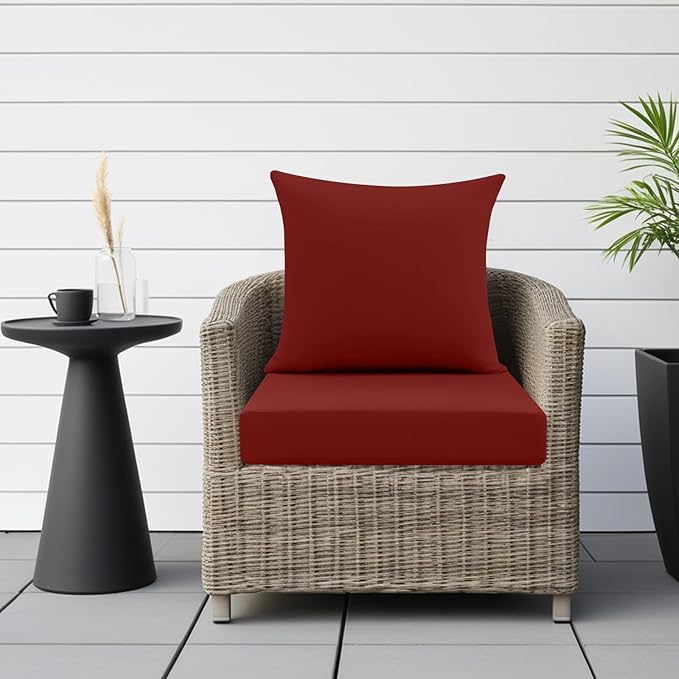 idee-home Outdoor Cushions for Patio Furniture, Waterproof Outdoor Seat Cushion Hampton Bay Deep Seat Replacement Cushions for Garden