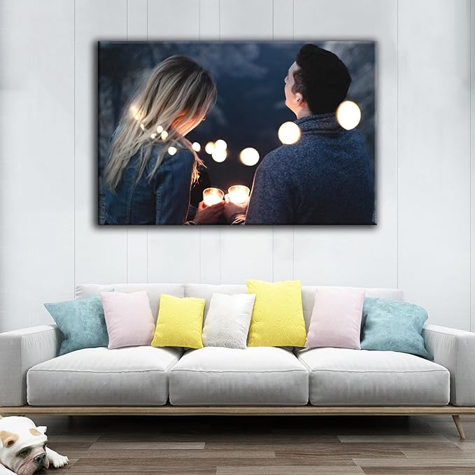 Looife 48"x36" Custom Canvas Prints with Your Photo, Personalized Wall Art with Your Photo on Canvas for Wall Decor