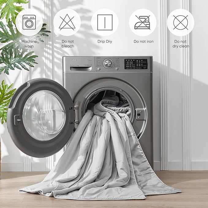 Snuggle Sac Cooling Comforter King Size, Breathable Cooling Blankets for Hot Sleepers and Night Sweats, Soft Lightweight King Size Blankets,106x90 Inches, Cool Gray