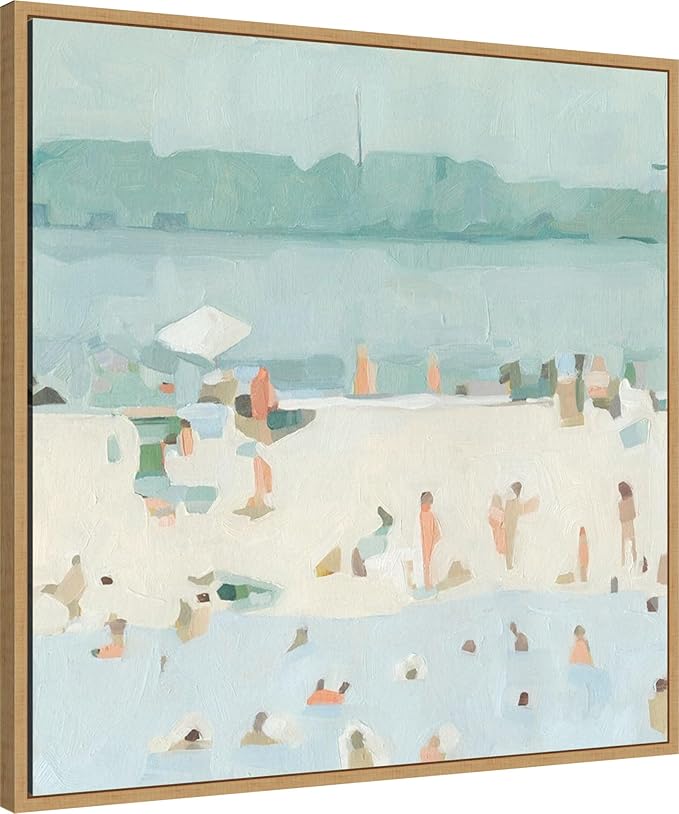 Amanti Art Framed Canvas Wall Art 30x30 Sea Glass Sandbar I by Emma Scarvey, Framed Wall Art Canvas, Abstract Artwork, Modern Decor, Large Poster Painting for Living Room, Bedroom, Bathroom, Kitchen,