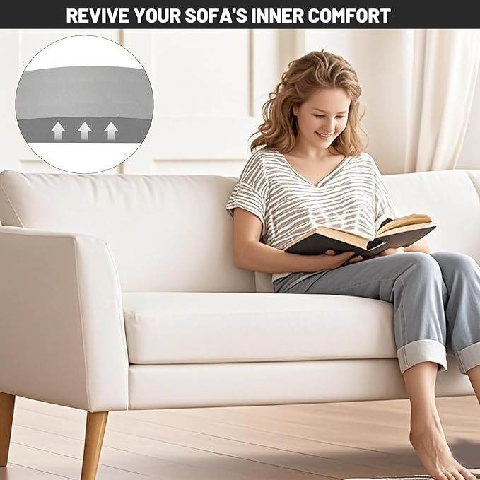 Couch Cushion Support for Sagging Seat - 20" x 20" High-Density Curved Foam Sofa Cushion Support Board, Couch Supporter for Under The Cushions, Grey Set of 2