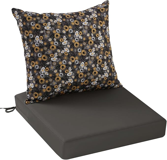 idee-home Outdoor Cushions for Patio Furniture, Outdoor Seat Cushions 24 x 24 with Fade Resistant Waterproof Removable Cover, Deep Seat Replacement Couch Sofa Chair Cushions for Yard Garden