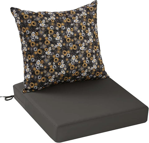 idee-home Outdoor Cushions for Patio Furniture, Outdoor Seat Cushions 24 x 24 with Fade Resistant Waterproof Removable Cover, Deep Seat Replacement Couch Sofa Chair Cushions for Yard Garden