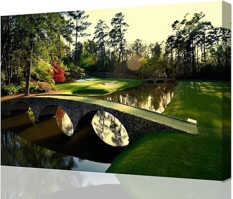chenchenArt Augusta National Golf Course 12th Hole Wall Art Pictures Golf Club Wall Decor Office Decorations Canvas Artwork for Living Room Bedroom Framed Ready to Hang(28''H x 44''W)