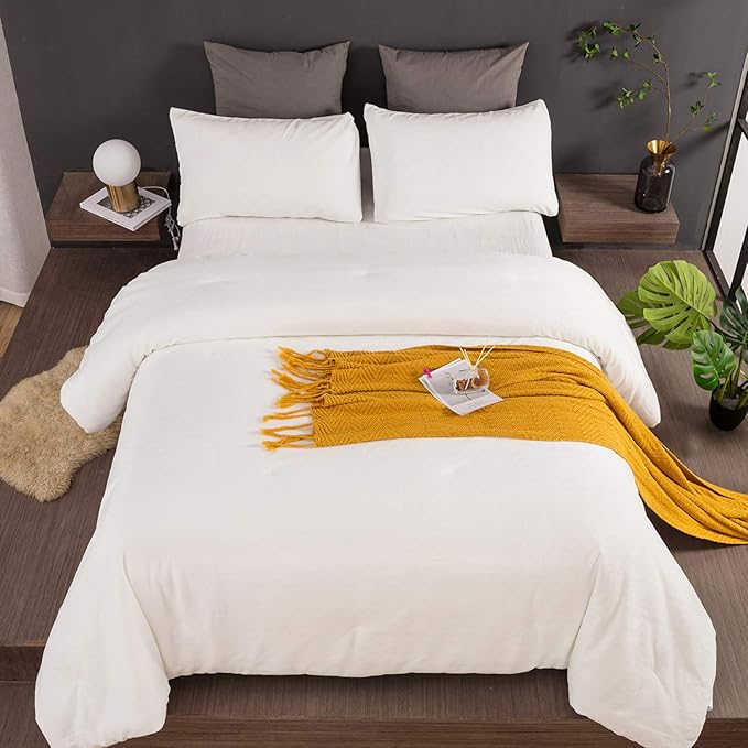 Luxlovery White Fluffy Comforter Cal King Velvet Bedding Set California King Solid Sherpa Micromink Blanket Quilts Winter Warm Plush Flannel Bedding Comforter for Women Men