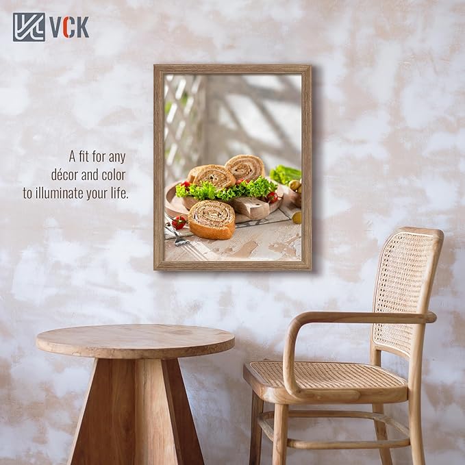 VCK 18x24 Poster Frame 5 Pack, Brown Walnut Wood Picture Frame, Exclusive Wood Grain, Wall Mounting Hanging
