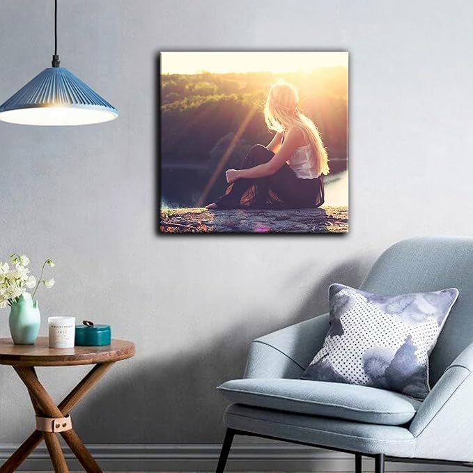 Looife Custom Canvas Prints, 12"x12" Personalized Wall Art with Your Photo on Canvas