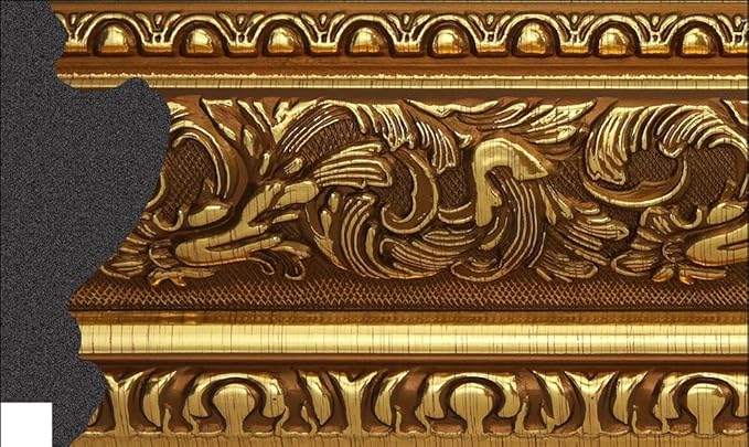 10 x 10 Frame 3-1/2" 10x10 Gold Frame.10x10 Poster Frame.10 x 10 Picture Frames for Wall Mounting.Large Ornate Canvas Oil Painting Frames Gothic Vintage Antique Luxury 3348.Baroque Wood Alternative-Polystyrene for Photo,Diploma,Puzzle,TV