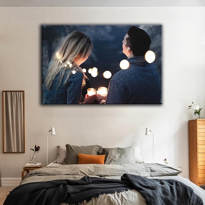 Looife 48"x36" Custom Canvas Prints with Your Photo, Personalized Wall Art with Your Photo on Canvas for Wall Decor