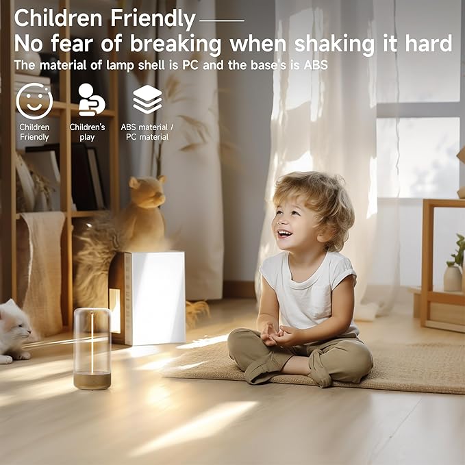Mini Minimalist Table Lamp Cordless LED Desk Lamp Rechargeable Modern Night Lights Portable Nightstand Lamps Unique Ambient Light Mood Lighting for Bedroom, Beside, Nursery (Golden)