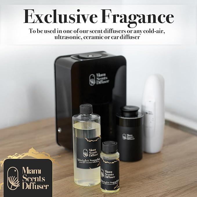 Midnight Sapphire Scent Inspired by The New York Palace Hotel 4 FlOz - 120ml Essential Oils Aroma for Home Office Diffuser Luxury Fragance Refill Aromatherapy Fresh Blend of Lavender, Vanilla & Almond