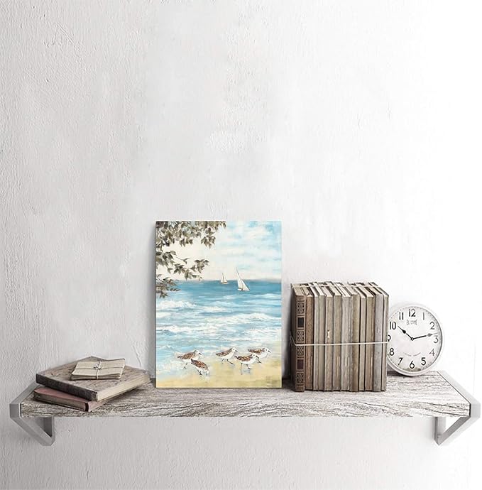 ARTISTIC PATH Ocean Abstract Artwork Coastal Picture: Sea Birds Graphic Art Print on Canvas Wall Art for Bedroom(11" W x 16" H, Multi-Sized)