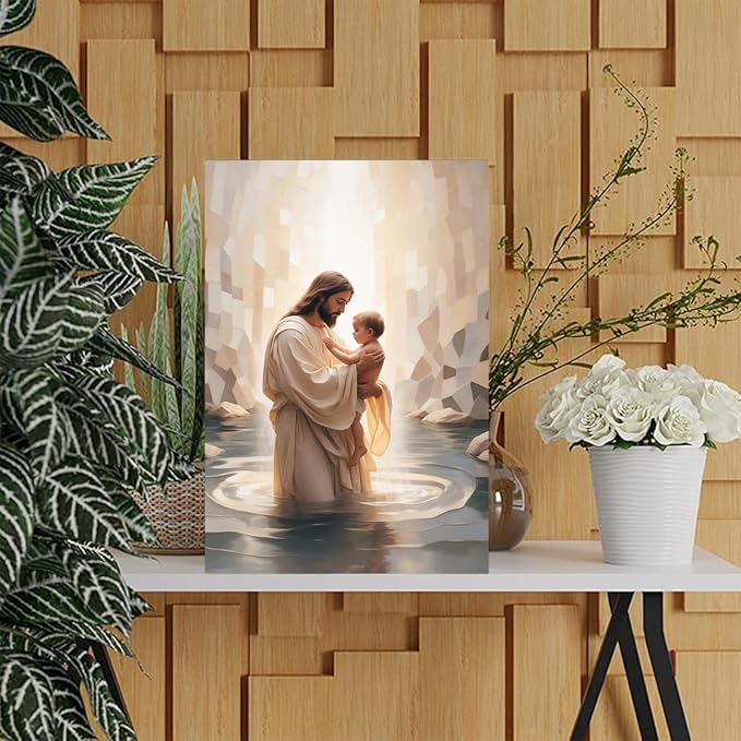 Christian Wall Art Print, Religious Scripture Biblical Decor, Faith-Based Inspirational Landscape with Cross, Digital Printed Canvas Poster for Church, Home Chapel, Prayer Room Decor