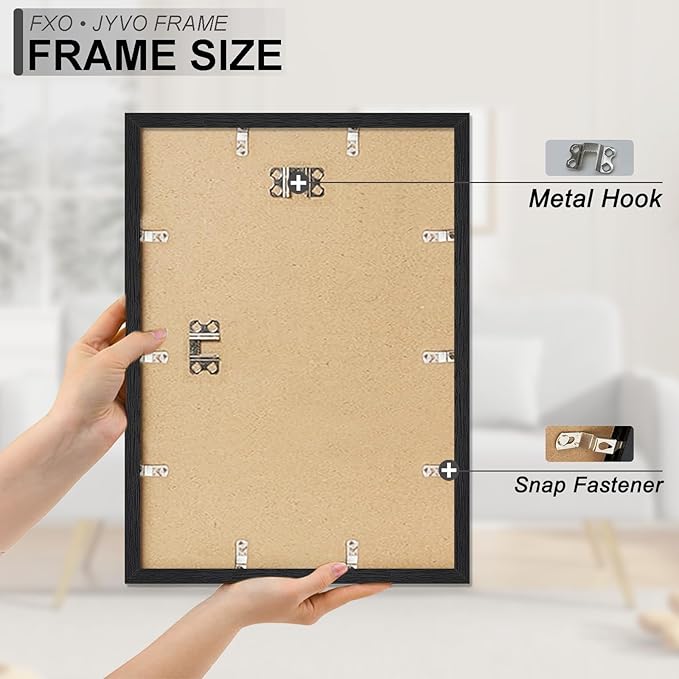 Engineered Wood 13x18 Picture Frame Set of 3, Black Frame for 13 x 18 Inch Picture Poster Photo, Light Weight 13 by 18 Frame with Wood-grain for Wall - 3 Pack/Black/13 x18