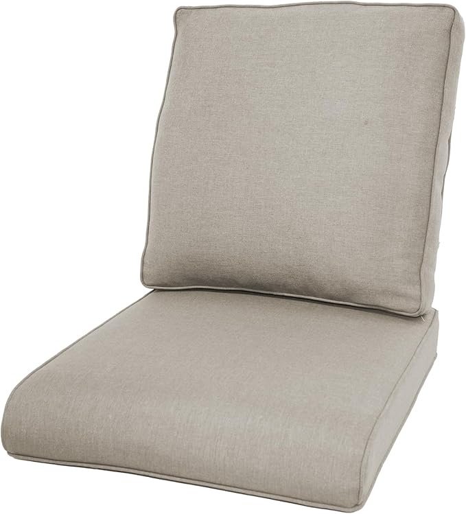 Patio Cushions for Outdoor Furniture - 22×24 Inches High Back and Deep Seating Outdoor Cushion for Patio Chairs Sofa Couch Loveseat Water Resistant(Beige/1 Set/No Button)